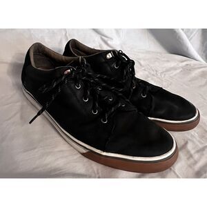 UGG Brock II Men's Black Leather Sneakers Lace Up Low Top Size‎ 10